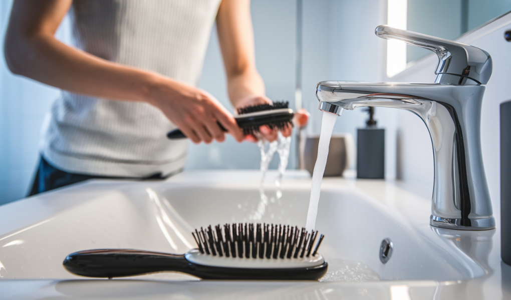 evier-moderne-brosse-eau-accessoires