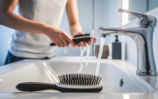 evier-moderne-brosse-eau-accessoires