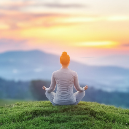 personne-lotus-colline-soleil-levant