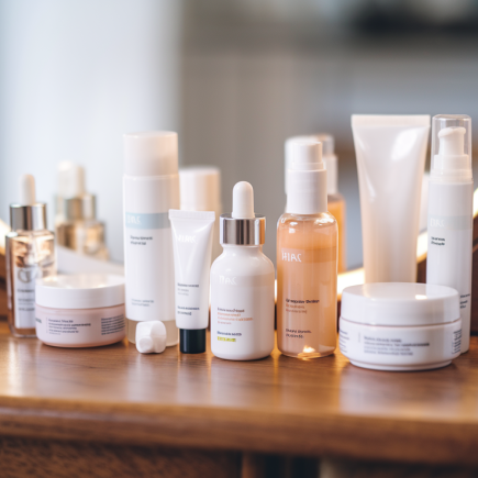 produits-soin-peau-coiffeuse-bois-miroir