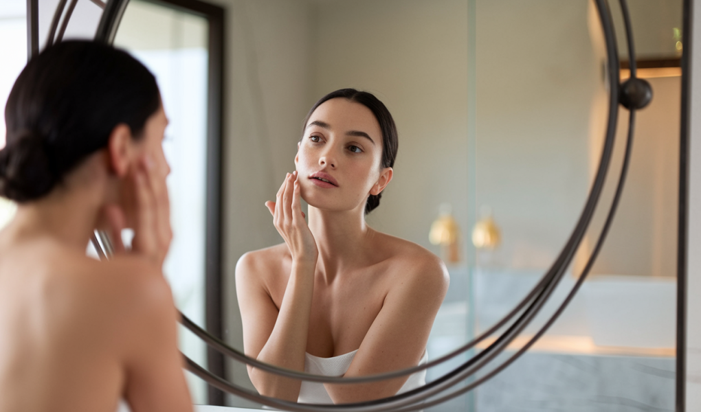 femme-miroir-salle-bain-moderne
