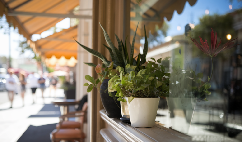 vitrine-salon-coiffure-plantes-trottoir