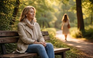 femme-banc-parc-arbres-verdure