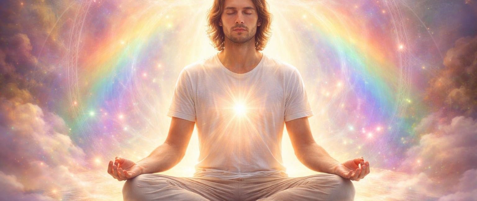 personne-meditation-lumiere-motifs-arc-en-ciel