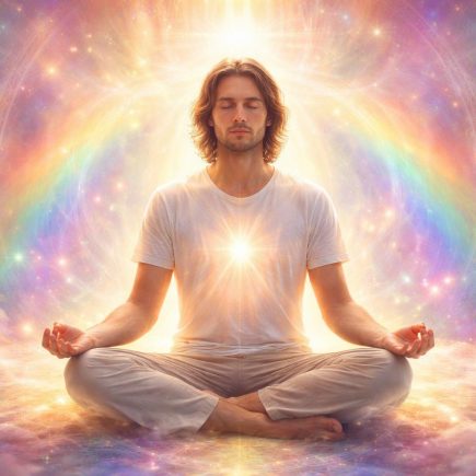 personne-meditation-lumiere-motifs-arc-en-ciel
