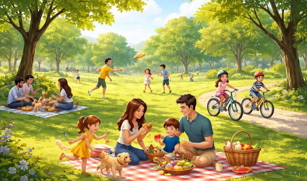 familles-parc-pique-nique-arbres-ciel