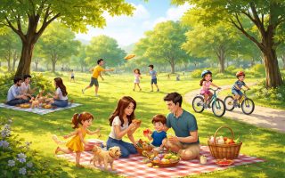 familles-parc-pique-nique-arbres-ciel