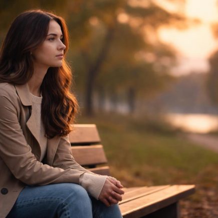 femme-banc-parc-coucher-soleil