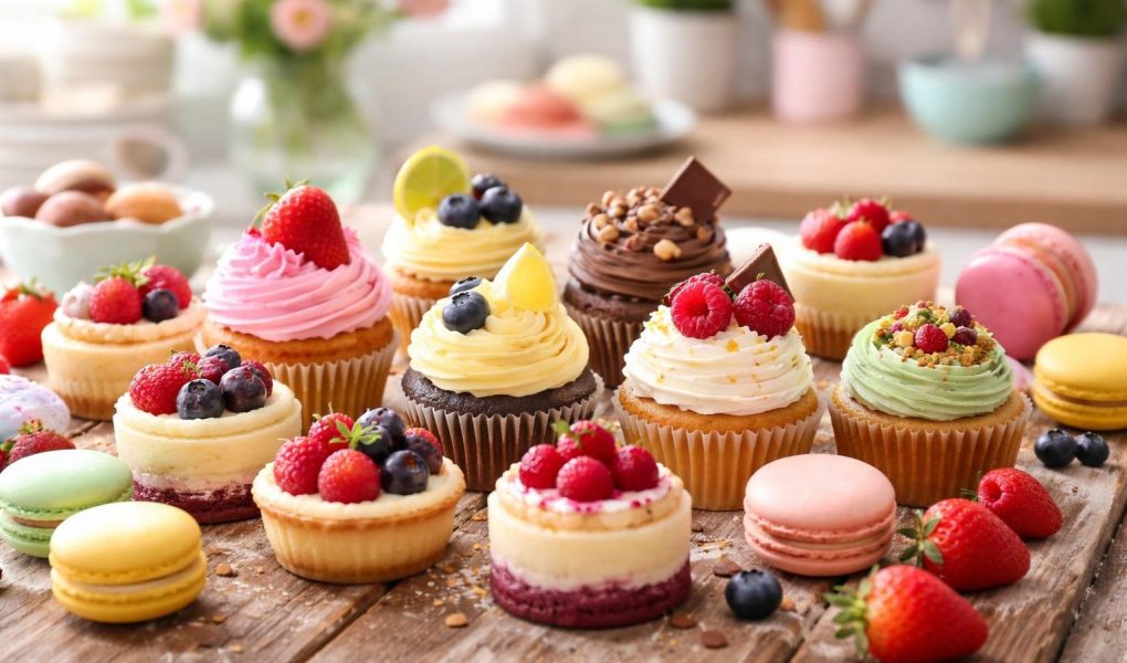 gateaux-colores-table-bois-cuisine