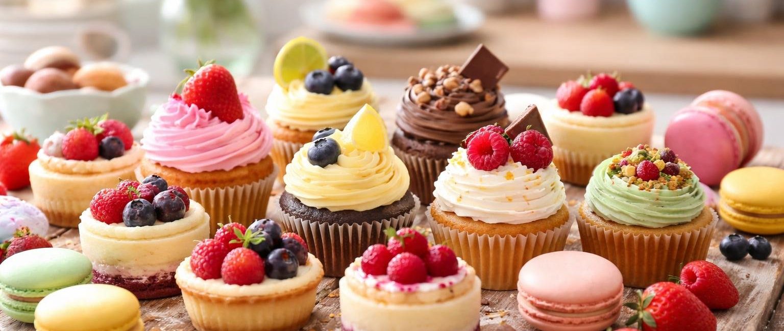 gateaux-colores-table-bois-cuisine
