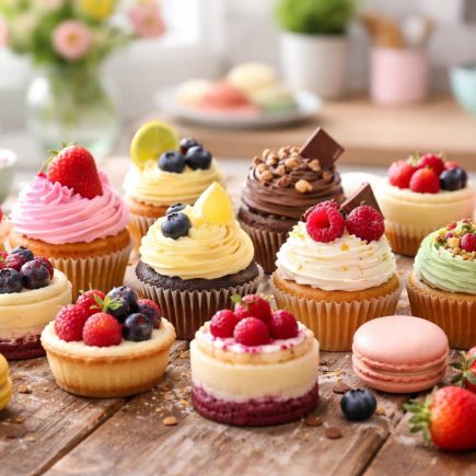 gateaux-colores-table-bois-cuisine