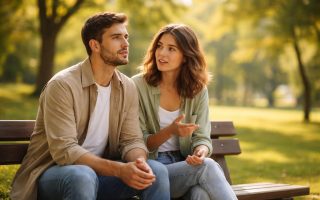 couple-banc-parc-ensoleille-arbres