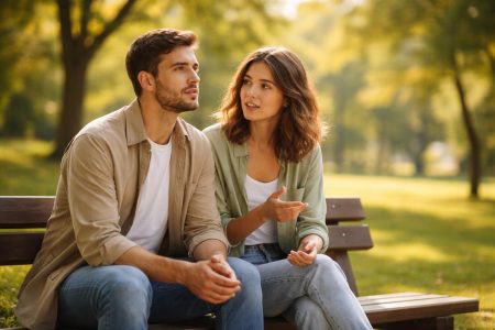 couple-banc-parc-ensoleille-arbres
