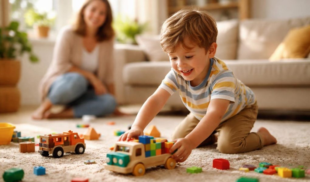 enfant-jouant-jouets-sourire-parent