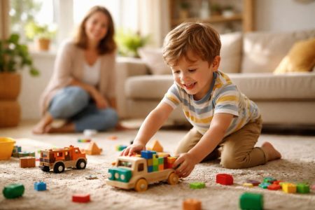 enfant-jouant-jouets-sourire-parent
