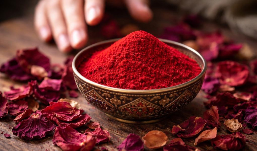 bol-poudre-rouge-petales-fleurs