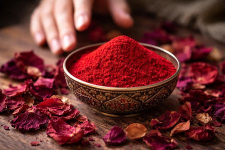 bol-poudre-rouge-petales-fleurs