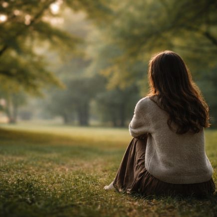 femme-assise-parc-arbres-verdoyants