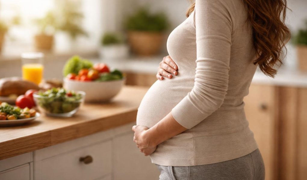 femme-enceinte-cuisine-aliments-frais