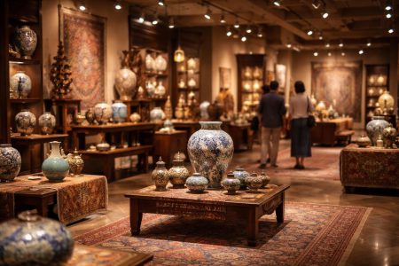 salle-exposition-artisanat-oriental-ceramiques-tapis