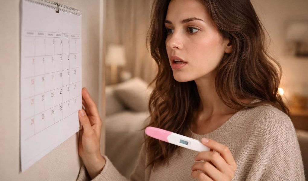 femme-test-grossesse-calendrier-chambre