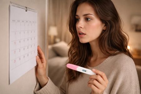 femme-test-grossesse-calendrier-chambre