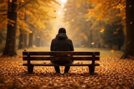 personne-seule-banc-parc-automne