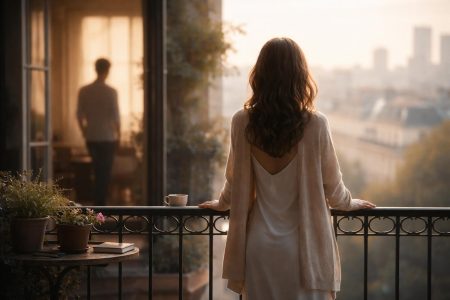 femme-dos-paysage-urbain-matin-silhouette