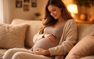 femme-enceinte-salon-chaleureux-serenite