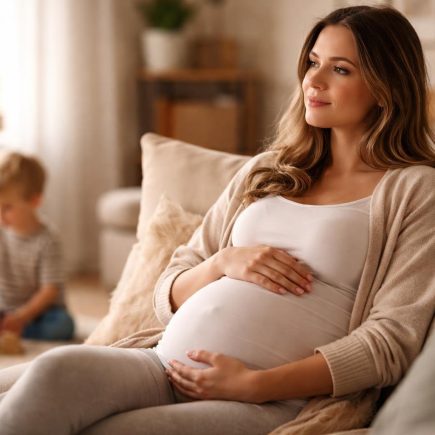 femme-enceinte-salon-enfant-lumiere-douce